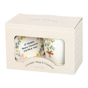 If Mums Were Flowers Floral Ceramic Mug And Coaster Set | Mother's Day Gift, 3 of 3