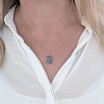 Amethyst Strata Necklace, Purple And Grey Translucent, 5 of 10