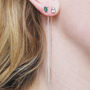 Multi Gemstone Gold Plated Birthstone Threader Earrings, thumbnail 3 of 4