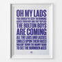 Bolton Wanderers 'Burnden Aces' Football Song Print, thumbnail 1 of 3