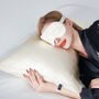 Silk Pillowcase Cream 100% Pure Soft Mulberry Silk Floral Luxury Hair Care Standard Double 50x75cm, thumbnail 2 of 5