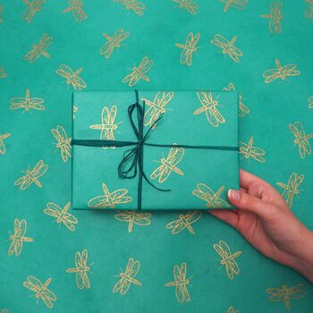 Dragonfly Lokta Gift Wrap, 4 of 11
