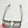 Front Lens Glitter Butterfly Sunglasses In Green, thumbnail 4 of 4