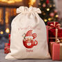 Personalised Cotton Gnome Christmas Gift Bag, thumbnail 1 of 3