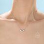Clear Cz Triple Star Pendant Necklace, thumbnail 2 of 10