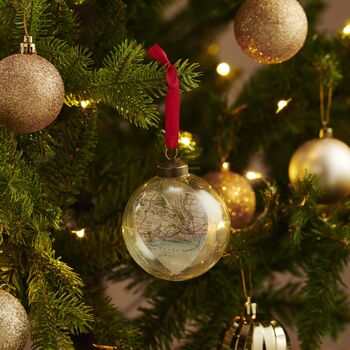 Personalised Vintage Map Christmas Bauble, 2 of 4