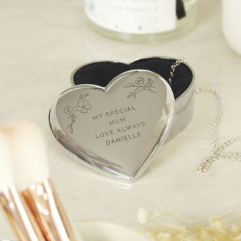 Personalised Floral Mother's Day Heart Trinket Box, 3 of 6