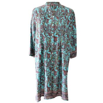 'India' Buttoned Paisley Shirt Dress, 5 of 6