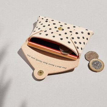 Personalised Spotty Leather Card + Coin Purse, 4 of 6