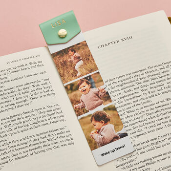 Personalised Metal And Leather Photo Bookmark, 4 of 7