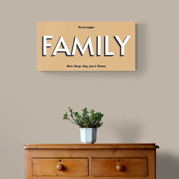 Personalised Family Big Print Sign With Optional Names, 9 of 12