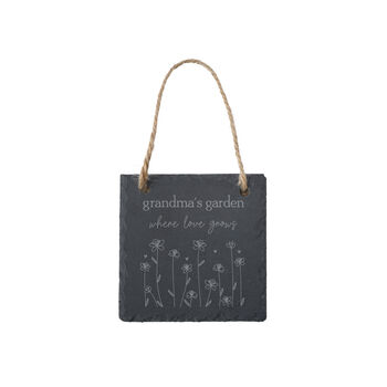 'Grandma's Garden, Where Love Grows' Square Slate Sign | Home Decor, 2 of 2