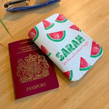 Passport Holder Personalised Watermelon, 3 of 4