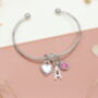 Personalised Heart Initial Silver Bracelet Friendship Knot, thumbnail 5 of 8