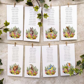 Woodland Animals Table Plan Cards, 3 of 7