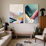 Cycling Mountain Set Of Two Landscape Art Prints, thumbnail 1 of 6
