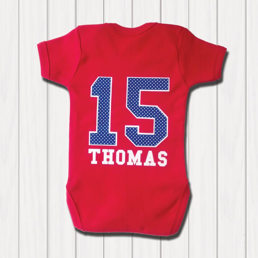 Personalised Sports Number Babygrow By Forever After