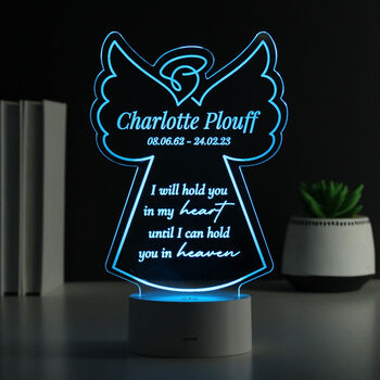 Personalised Angel Memorial Light Sign, 8 of 9