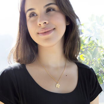 Personalised Sterling Silver Or 18ct Gold Plated Cz Star And Moon Pendant Necklace, 3 of 9