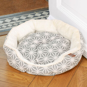 Luxury Grey Scalloped Pet Bed, 4 of 5