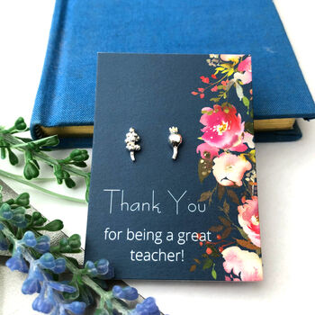 Thank You Teacher Lavender And Poppy Seed Head Earrings, 6 of 10
