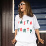 Pasta Party Women’s Slogan T Shirt, thumbnail 2 of 3