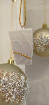 White Kintsugi Christmas Decorations, 6 of 10