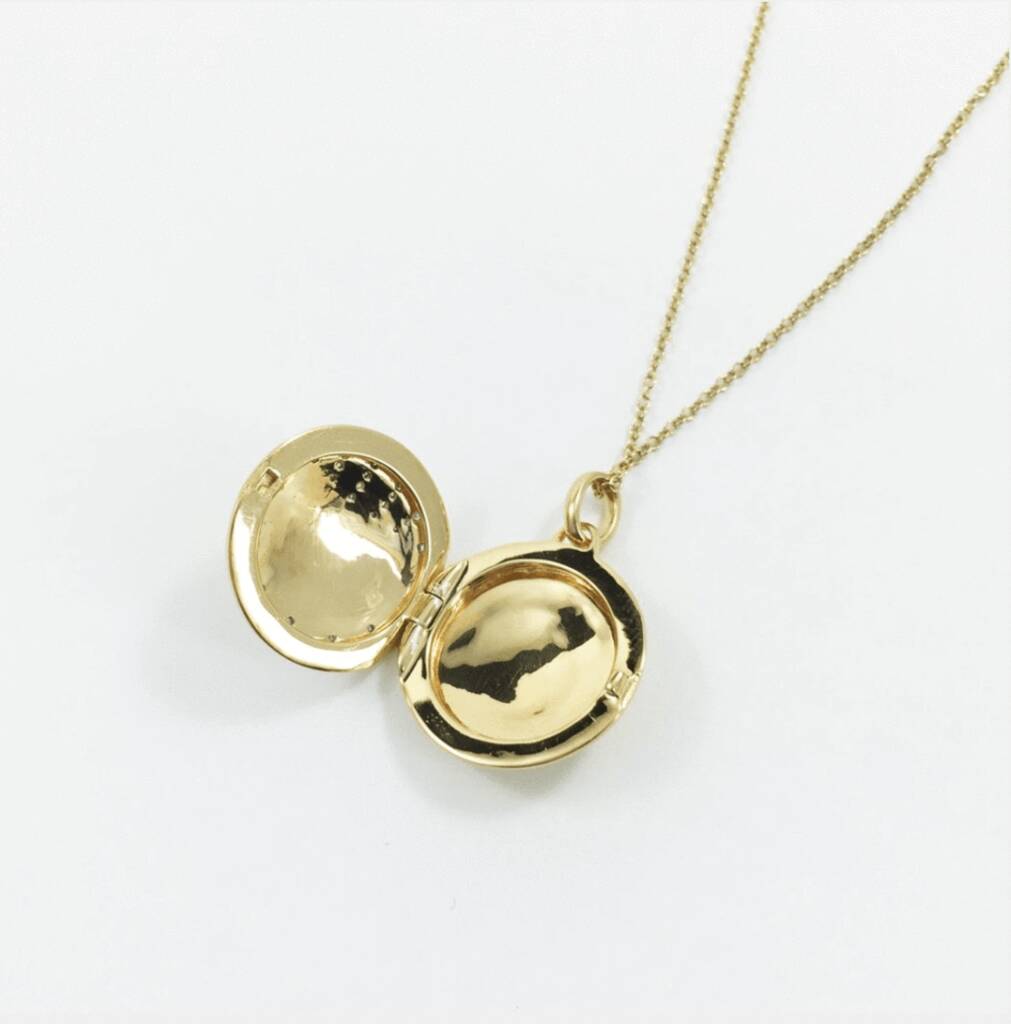 14k Gold Vermeil Shooting Star Diamond Locket By Carrie Elizabeth