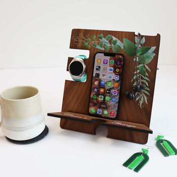 Printed Sage Botanical Accessories And Phone Holder, 11 of 12