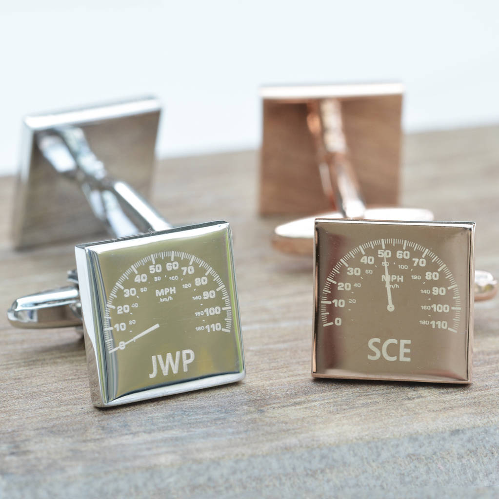 Image of Personalised Car Dial Cufflinks, Rose Gold/Rose/Gold