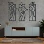 Three Muses: Contemporary Wooden Ladies Wall Art, thumbnail 5 of 12