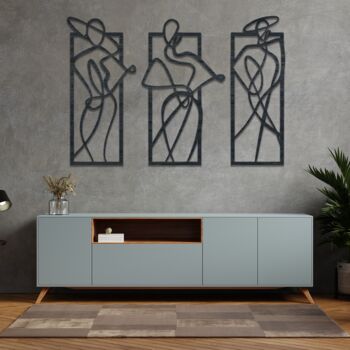 Three Muses: Contemporary Wooden Ladies Wall Art, 5 of 12