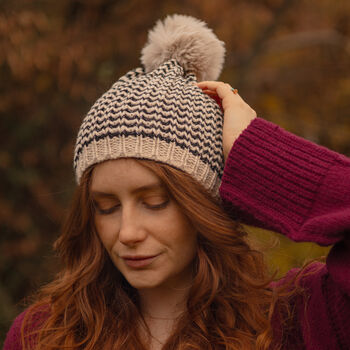 Monochrome Zigzag Knitted Scarf, 3 of 3
