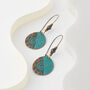 Bronze And Turquoise Aztec Coin Drop Earrings, thumbnail 3 of 3