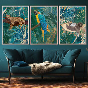 Sloth In Hammock In The Jungle Wall Art Print, 3 of 4