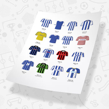 Brighton Classic Retro Football Kits Team Print, 3 of 4