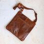 Leather Crossbody Messenger Bag, Tan, thumbnail 4 of 6