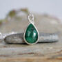 Natural Emerald Necklace In Sterling Silver, thumbnail 1 of 4