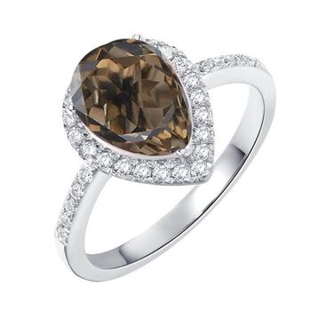 Smoky Quartz 925 Sterling Silver Pear Drop Ring, 3 of 5