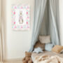 Bunny Rabbit Vintage Pink Art Print, thumbnail 2 of 3