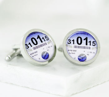 Personalised Date Tax Disc Cufflinks, 4 of 8