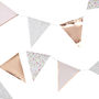 Pink Ditsy Floral Rose Gold Foiled Party Bunting, thumbnail 2 of 3