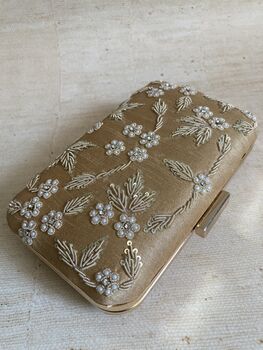 Dark Gold Pearl Rectangular Clutch Bag, 3 of 10