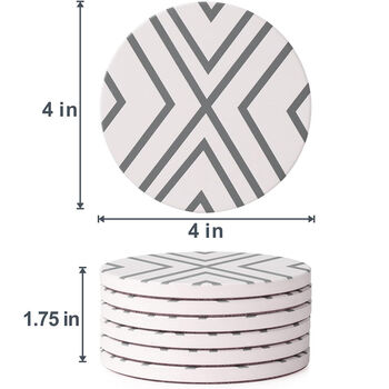 Set Of Six Ceramic Grey Absorbent Coasters, 2 of 5