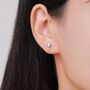 Sterling Silver Triangle And Marquise Cz Arrow Stud Earrings, thumbnail 2 of 12
