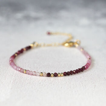 Skinny Ruby Bracelet In Gold Or Silver, 6 of 12