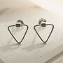 Sterling Silver Triangle Studs, thumbnail 6 of 7