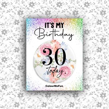 Personalised Floral Birthday Badge, 3 of 3