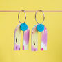 Sterling Silver Abstract Brushstroke Statement Earrings, thumbnail 2 of 8