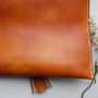 Statement Tassel Leather Clutch, thumbnail 9 of 12